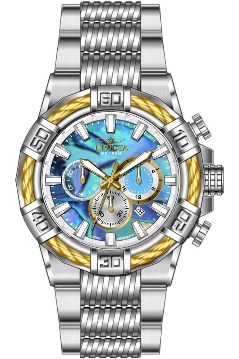 Invicta Bolt 49897 Heren Horloge - Waterdicht - Analoog - Quartz Uurwerk - Roestvrij Staal met Multicolor Wijzerplaat - 51mm