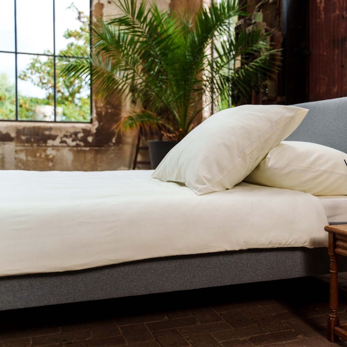 kayori Naka Dekbedovertrek Katoen 260x200-220 + 2 slopen cm - Lits-jumeaux - GOTS Gecertificieerd Katoen - Offwhite