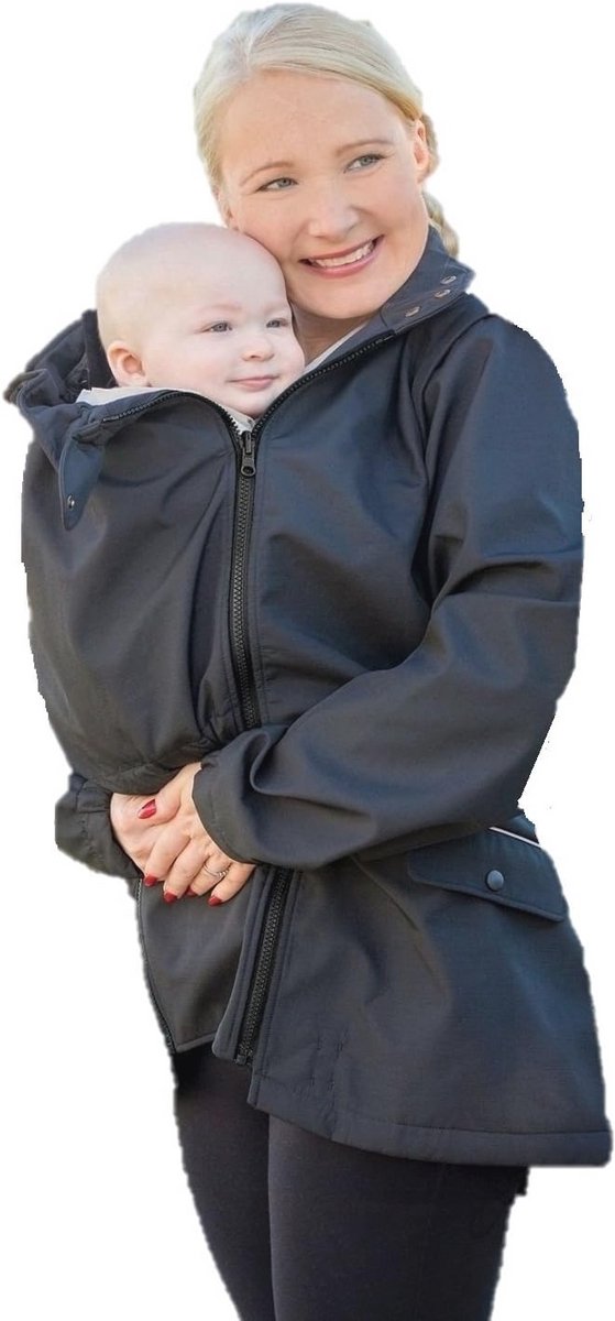 Twee-Wege Draagjacket voor Zwangerschap en Babydragen - Verstelbare Materniteitjas met Afneembare Mouwen
