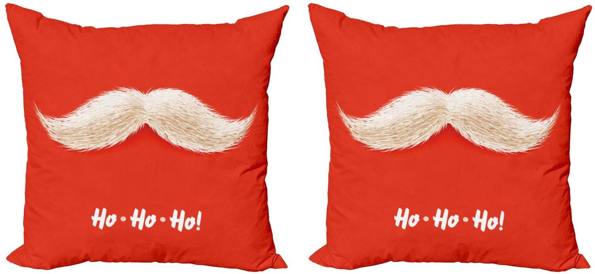 ABAKUHAUS Kussenhoes Sint Snorbaard 40x40 cm – Dubbelzijdig Bedrukt – Scharlakenrood Creme