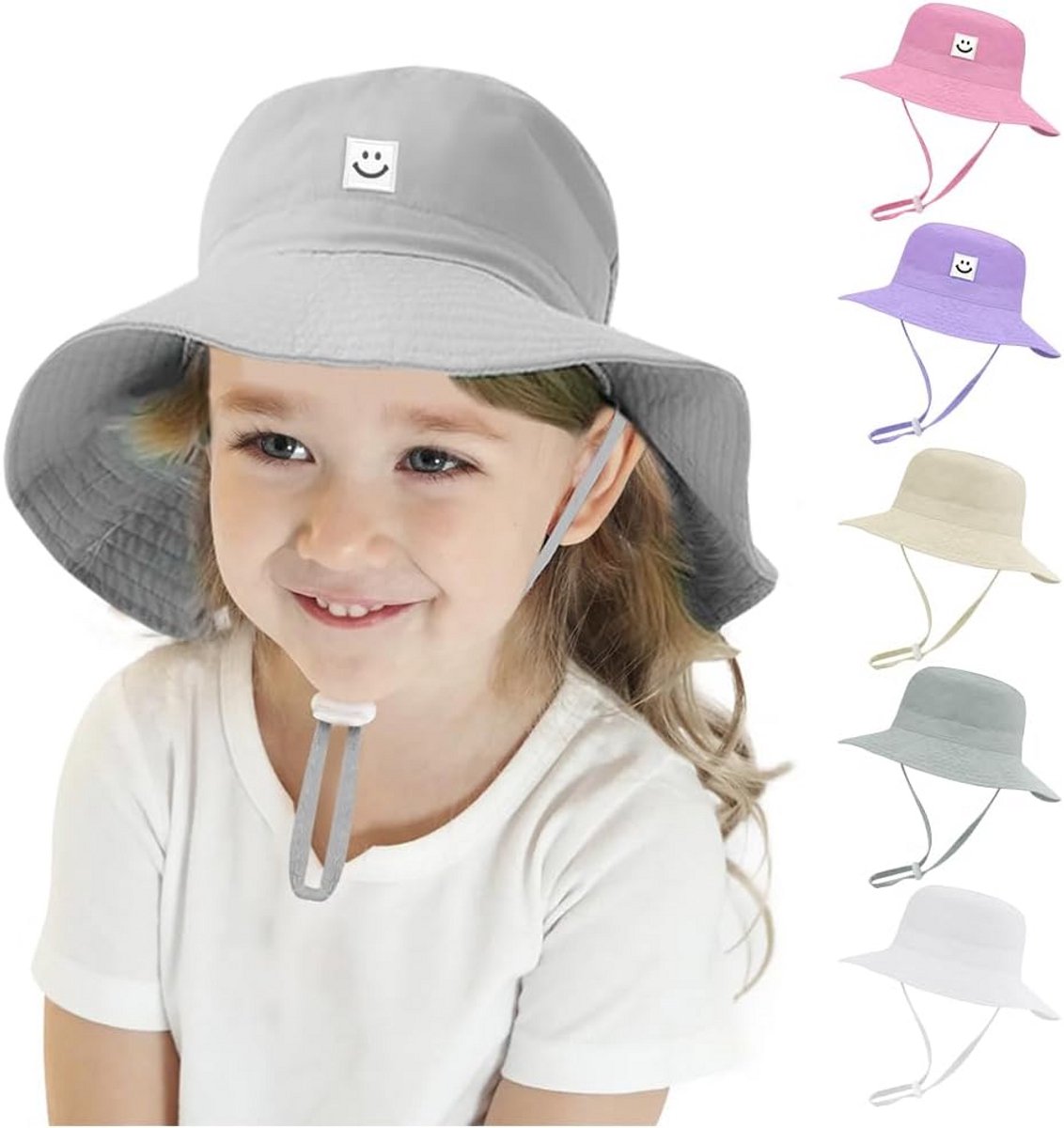 Babyzonnehoed UV-bescherming UPF 50+ voor Kinderen - Aanpasbare Vissershoed voor Strand