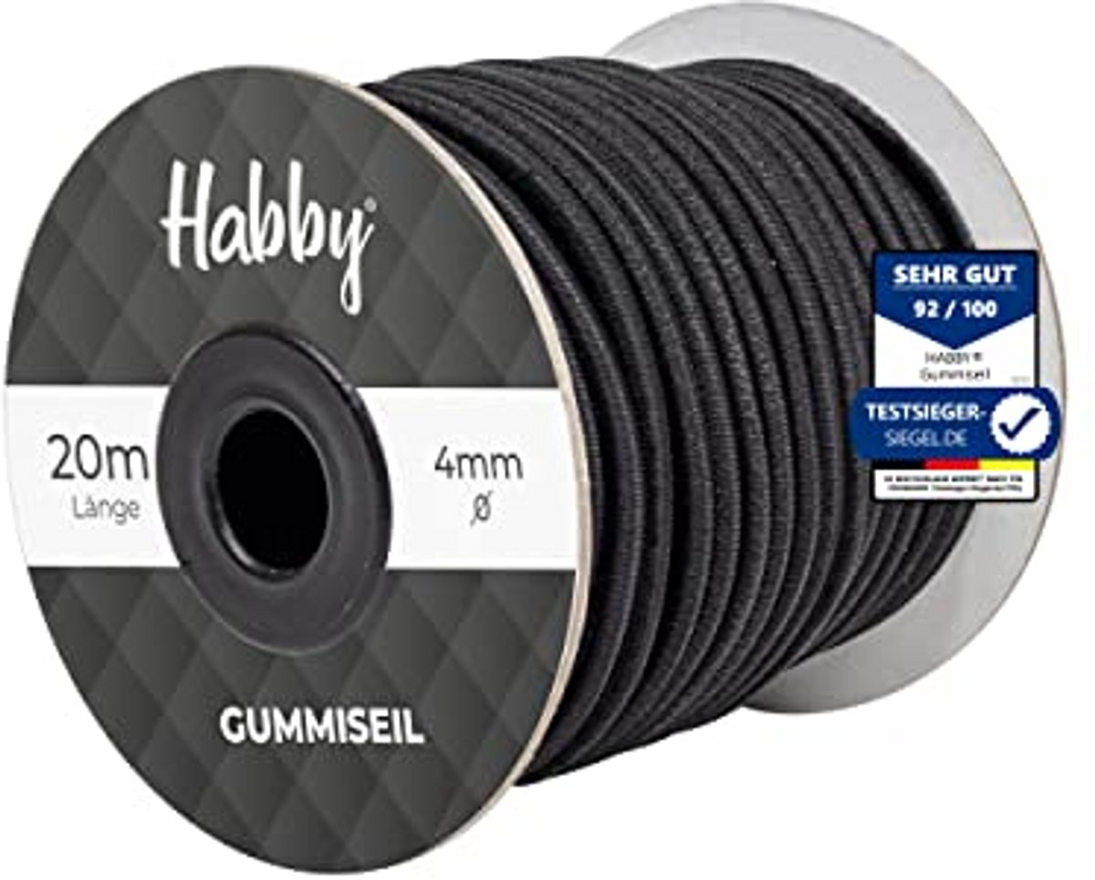 Elastisch Spanrubber voor Dekzeilen en Aanhangerzeilen - 20 m, Ø 4 mm