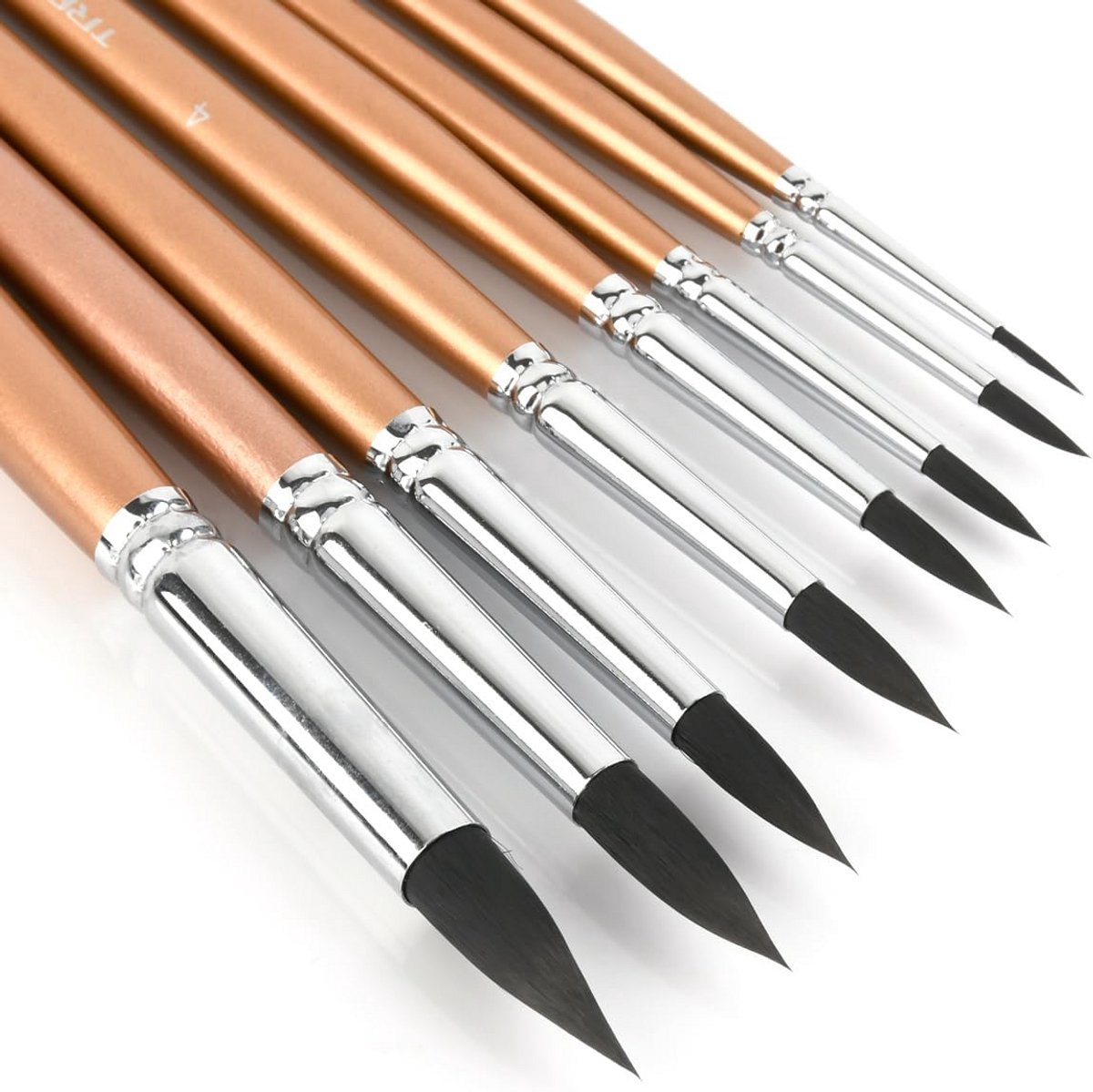 Aquarelpenseelset van 8 stuks voor kunst en schilderen in verschillende maten