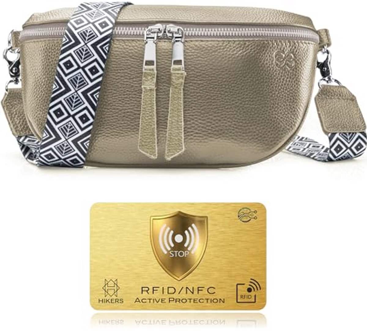 Dames Schoudertas Echt Leer Crossbody Bag Beigekleurig X-Large