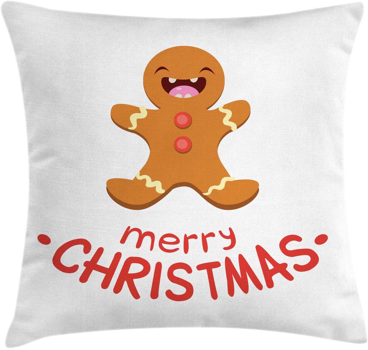 ABAKUHAUS Kerstkussenhoes – Dubbelzijdig bedrukt Lebkuchen – 40x40 cm – Polyester Bernstein
