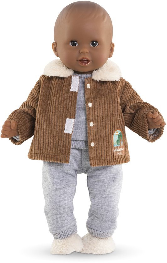 Corolle poppenjasje velours Kleine Ontdekker 30cm bruin fleece. — afbeelding 2