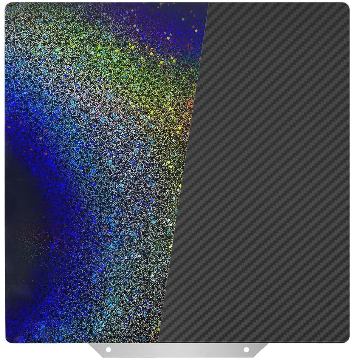 Rainbow PEY+Carbon Fiber PET printplaat 330 x 330 mm - Smooth Holografisch printbed voor 3D-printers