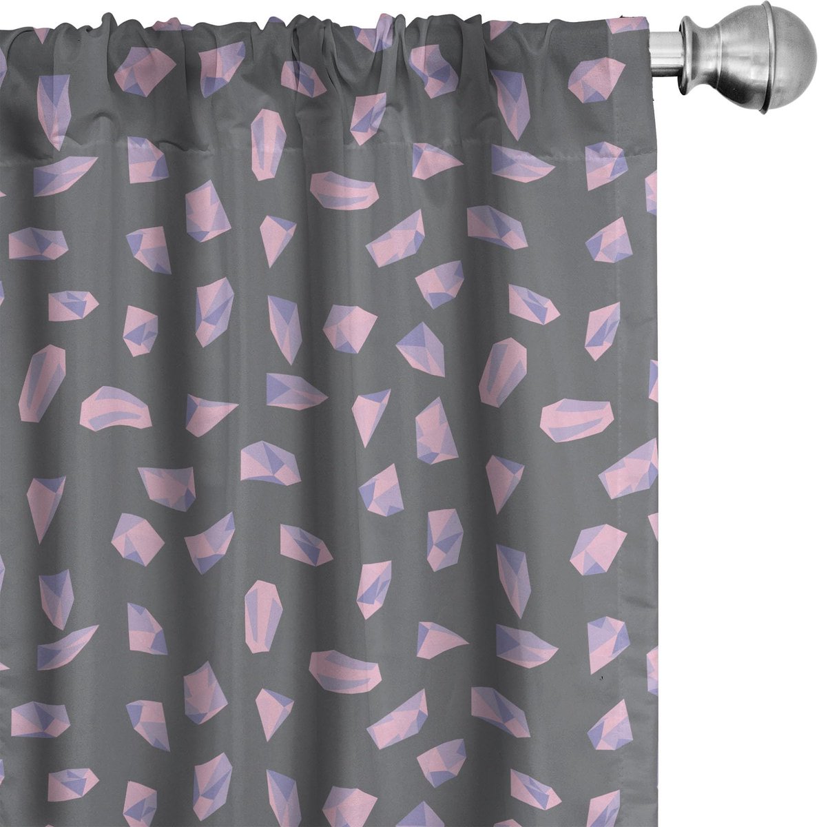 ABAKUHAUS Kristalgordijnen – 2x75x245 cm – Microvezel, halfdonkerend, mauve-taupe-babyroze Lila Taupe Baby Roze