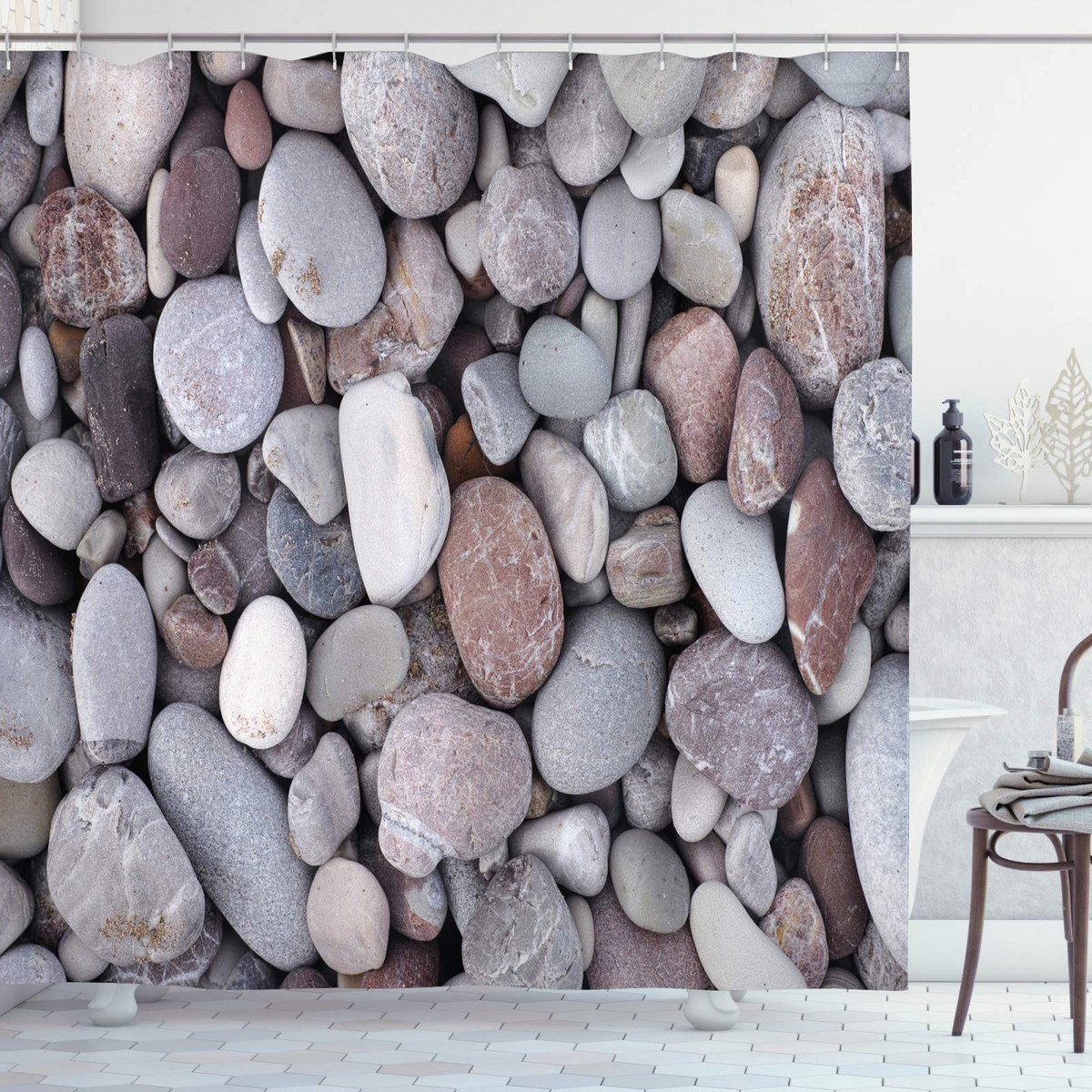 ABAKUHAUS Rock – Stoffen douchegordijn – 175x240 cm – Multicolor