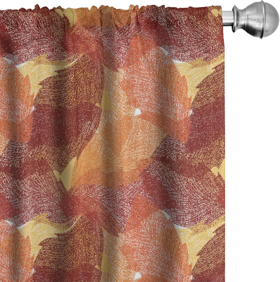 ABAKUHAUS Gordijnen – 2x75x245 cm – Microvezel – Vermiljoen Oranje, Halfdonker Vermilion oranje