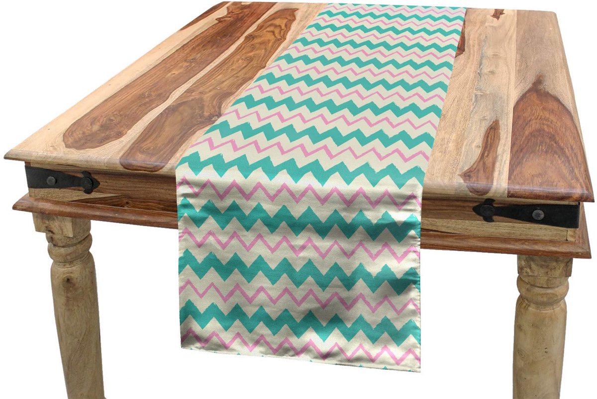 ABAKUHAUS Winkel tafelloper – Zigzag – 40x180 cm – Polyester