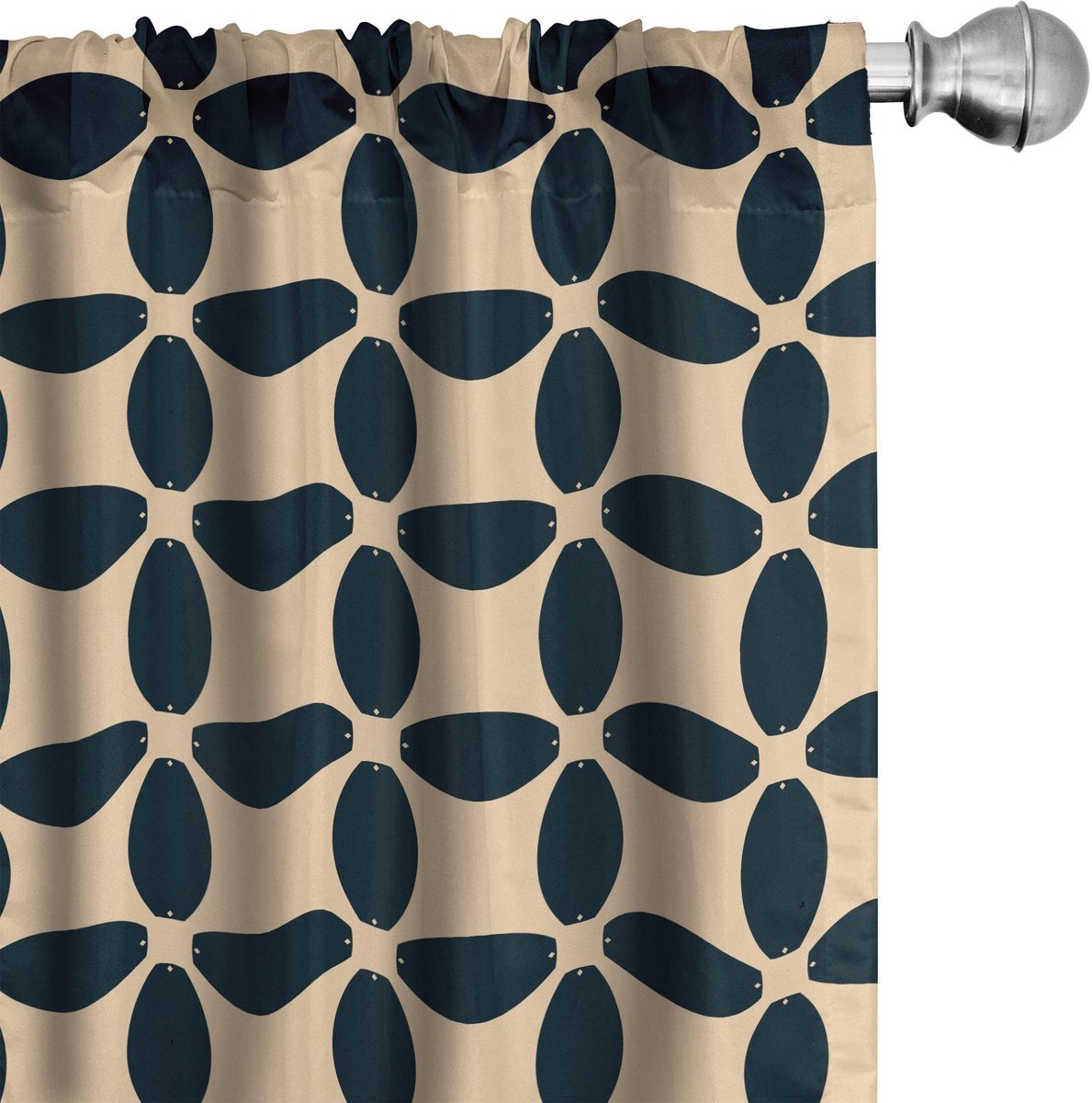 ABAKUHAUS Damast-geïnspireerde Gordijnen – 2x75x245 cm – Perzik & Petrol Pfirsich