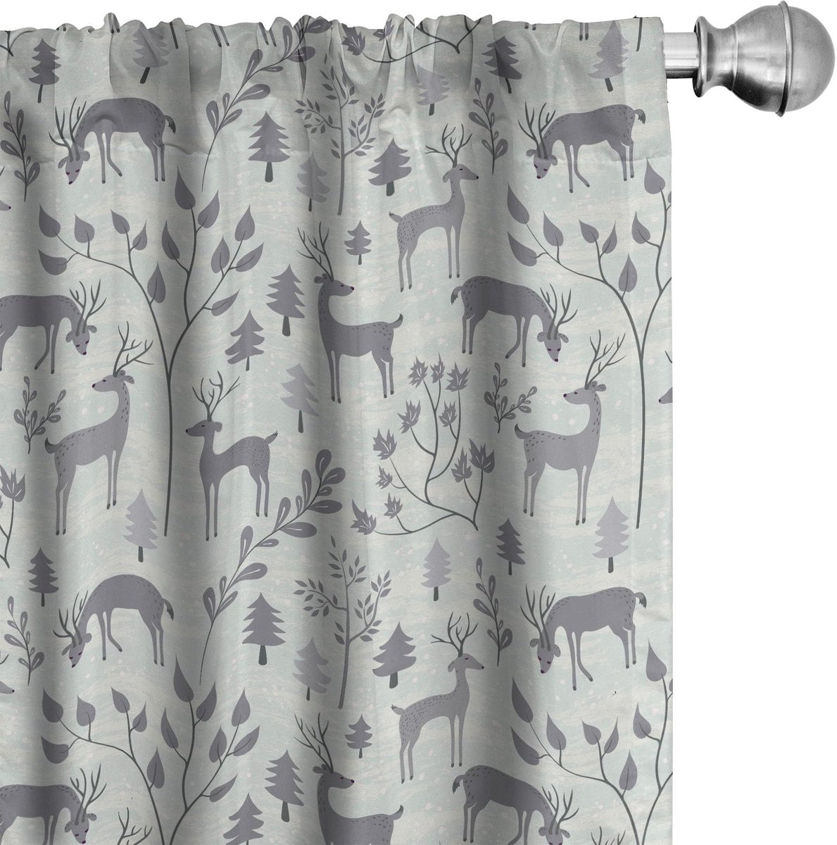 ABAKUHAUS Kerstgordijnen – 2x75x225 cm – microvezel – halverduisterend – stofgrijs Staubgrijs