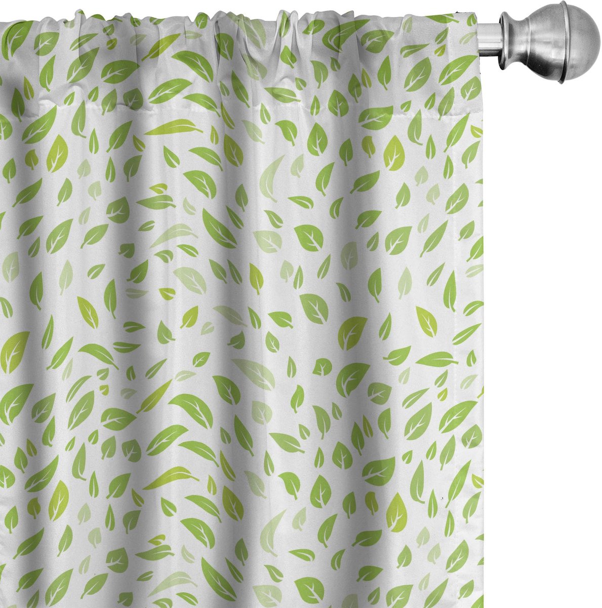 ABAKUHAUS Bladgordijnen – 2x75x225 cm – groen – microvezel, halfdonker