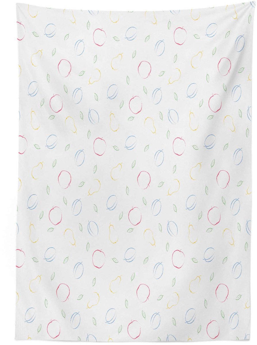 ABAKUHAUS Tafelkleed Fruit – 140x240 cm, Wasbaar, Wit-Rood
