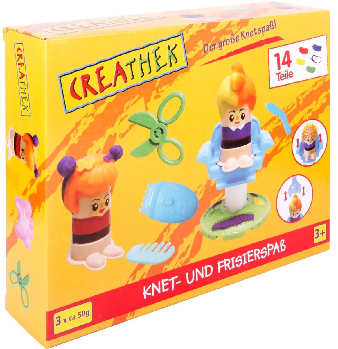 Creathek klei en kappersspeelset - speelplezier met 14-delig knutselpakket.