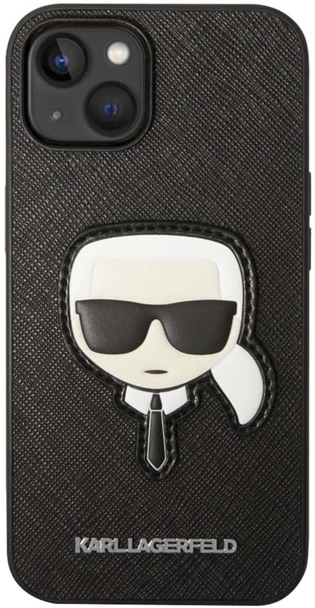 iPhone 14 Plus Backcase hoesje - Karl Lagerfeld - Effen Zwart - TPU (Zacht)