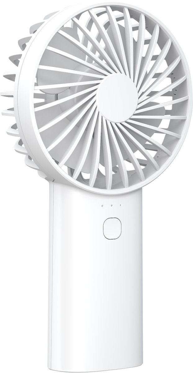 Akashi, Draagbare Ventilator 2 in 1 Batterij 4000mAh Opladen USB-C Zaklamp, Wit