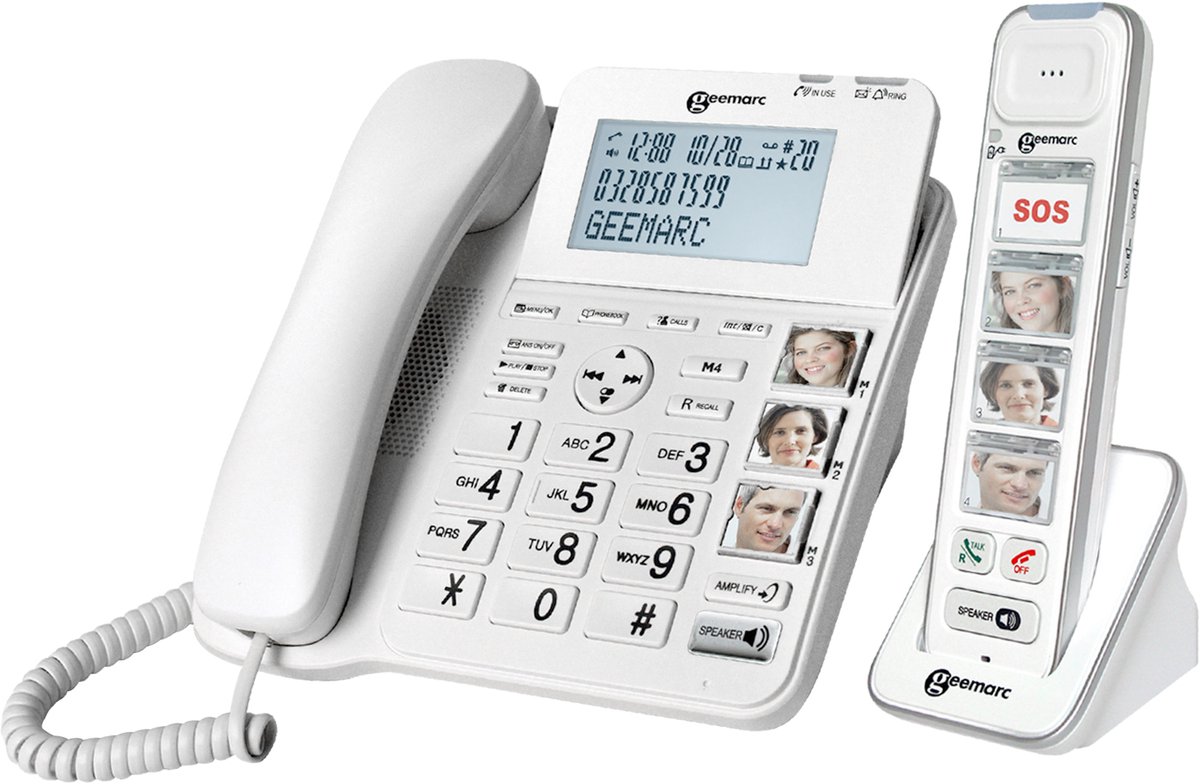 Geemarc, Vast telefoon voor Geemarc AmpliDECT Combi Photo 295 + draadloos, Wit