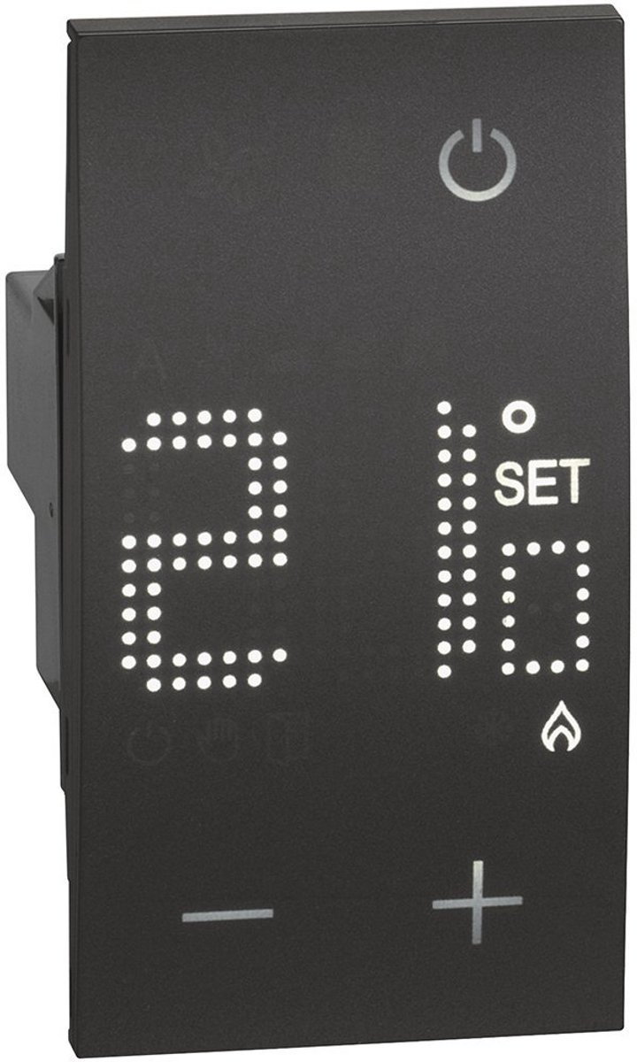 Kamerthermostaat 230 V - Zwart met 2 Modules