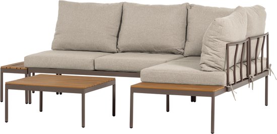 WOOOD Zaro Loungeset Tuin - Métal/Polywood - Beige - 65x183x67