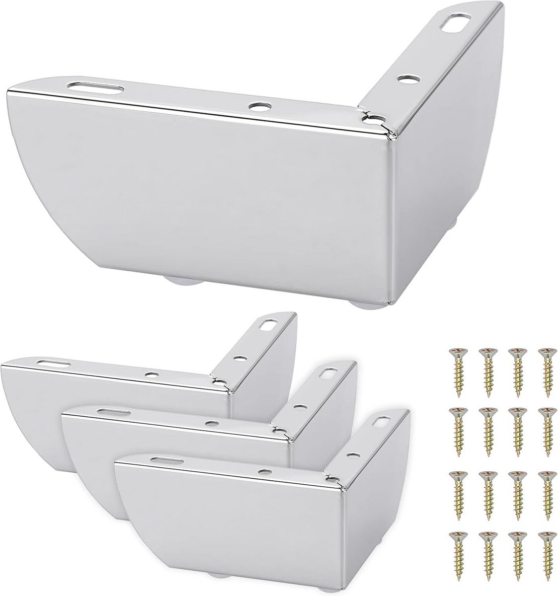 Meubelpoten Set van 4 - Stalen Driehoekige Poten voor Tafel en Stoelen - Eenvoudige Montage, Zwart