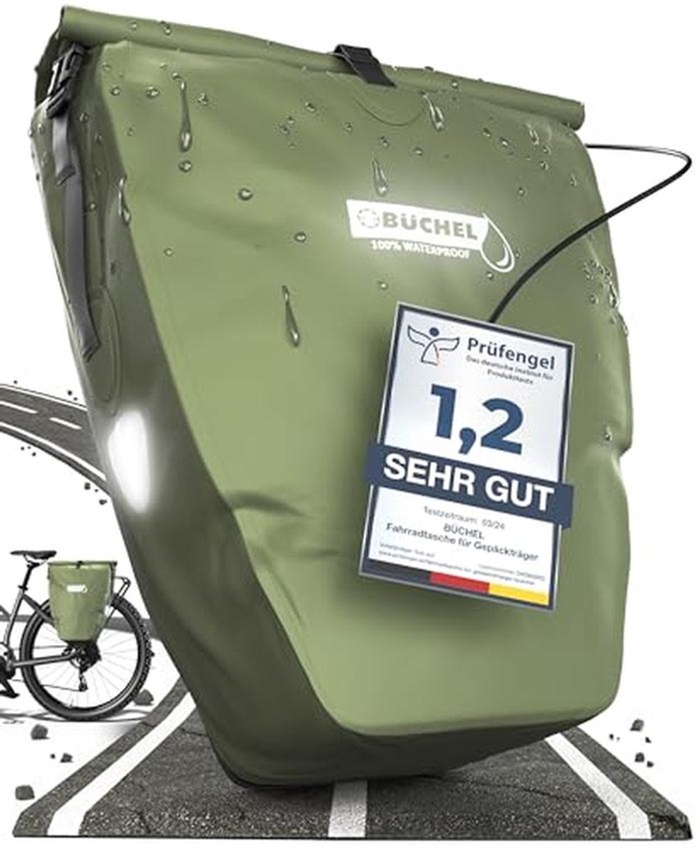 Waterdichte Fietstas voor Bagagedrager met Handvat en Schouderriem - 100% Waterdicht & Flexibel Bevestigingsmechanisme