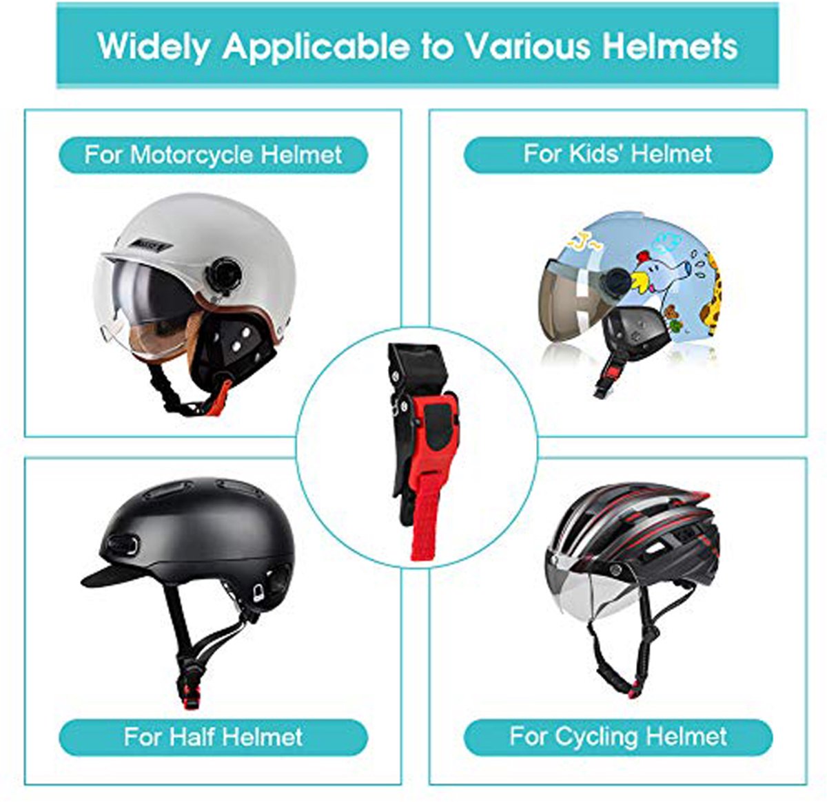 2-stuks Helmgesp -Helm snelsluiting - Motorhelm snelsluiting - Snelsluiting helmgesp - Helm snelsluiting - Motorhelm snelsluiting - Vervangingsonderdeel voor helm - Geschikt voor fietsen, motorfietsen en beschermende helmen - Rood – foto 3