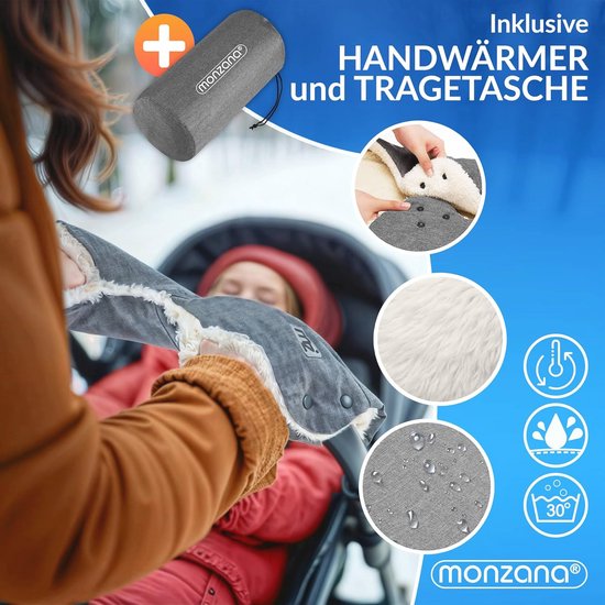Voetenzak voor baby's met handwarmers en reflectoren voor winterse veiligheid — afbeelding 4