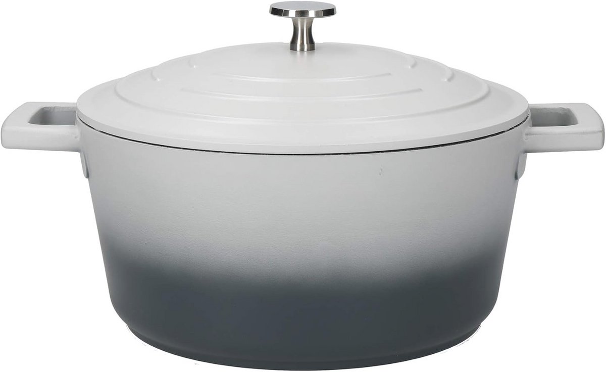 Lichte Gietaluminium Stoofpan met Deksel - Geschikt voor Inductie en Oven, 4 Liter / 24 cm