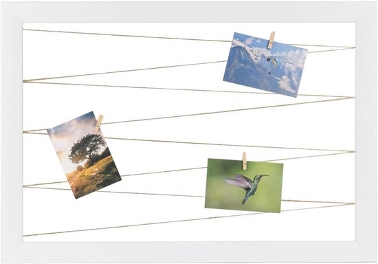 CLAMARO 'Collage Line' Fotohouder 50x70 cm | Eik Catania | Verticale fotolijst met fotolijn van jute en houten klemmen | Ideaal als fotocollage galerie, fotomuur of fotolijst CLAMARO 'Collage Line' Fotohouder 50x70 cm | Eik Catania | Verticale fotolijst met fotolijn van jute en houten klemmen | Ideaal als fotocollage galerie, fotomuur of fotolijst