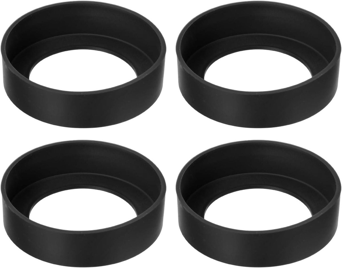 Allecta - Set van 4 waterfleshoezen met antislip onderkant - Zwart - Geschikt voor waterflessen, bekers - 70 mm