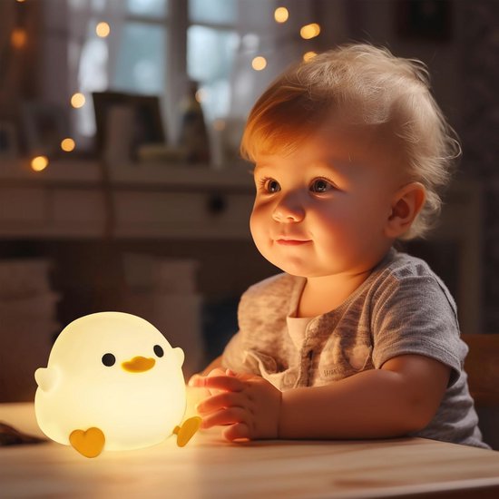 Leuke Dodo Eendenlamp - Squishy Siliconen Nachtlampje voor Kinderen - Oplaadbaar - Timer & Dimmer - Perfecte Geschenken voor Slaapkamer van Merkloos — afbeelding 3