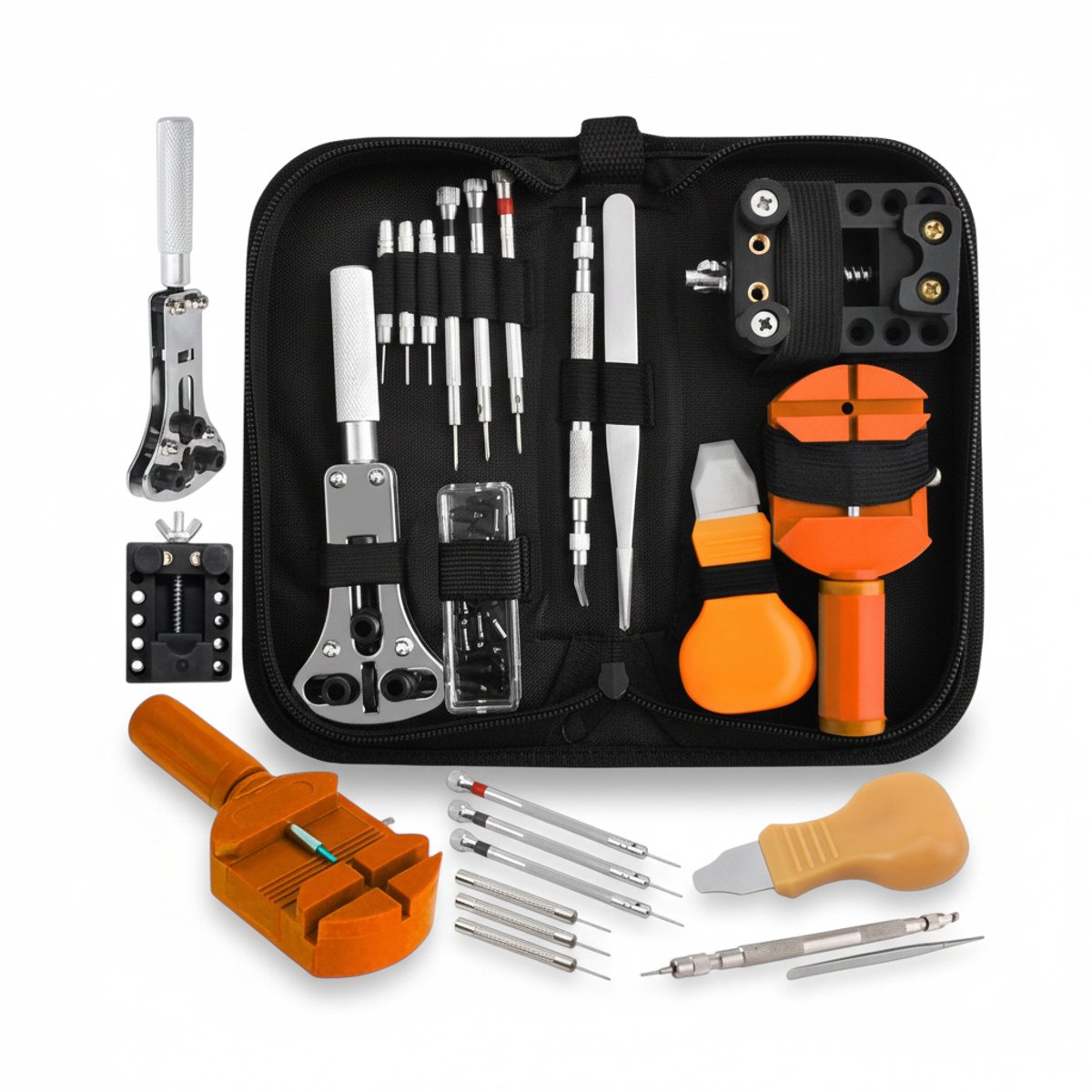 Enluxe Professionele Horlogemakerset - 13-delige Reparatieset voor Horloges - Inclusief Opbergcase - Voor Amateur Professional
