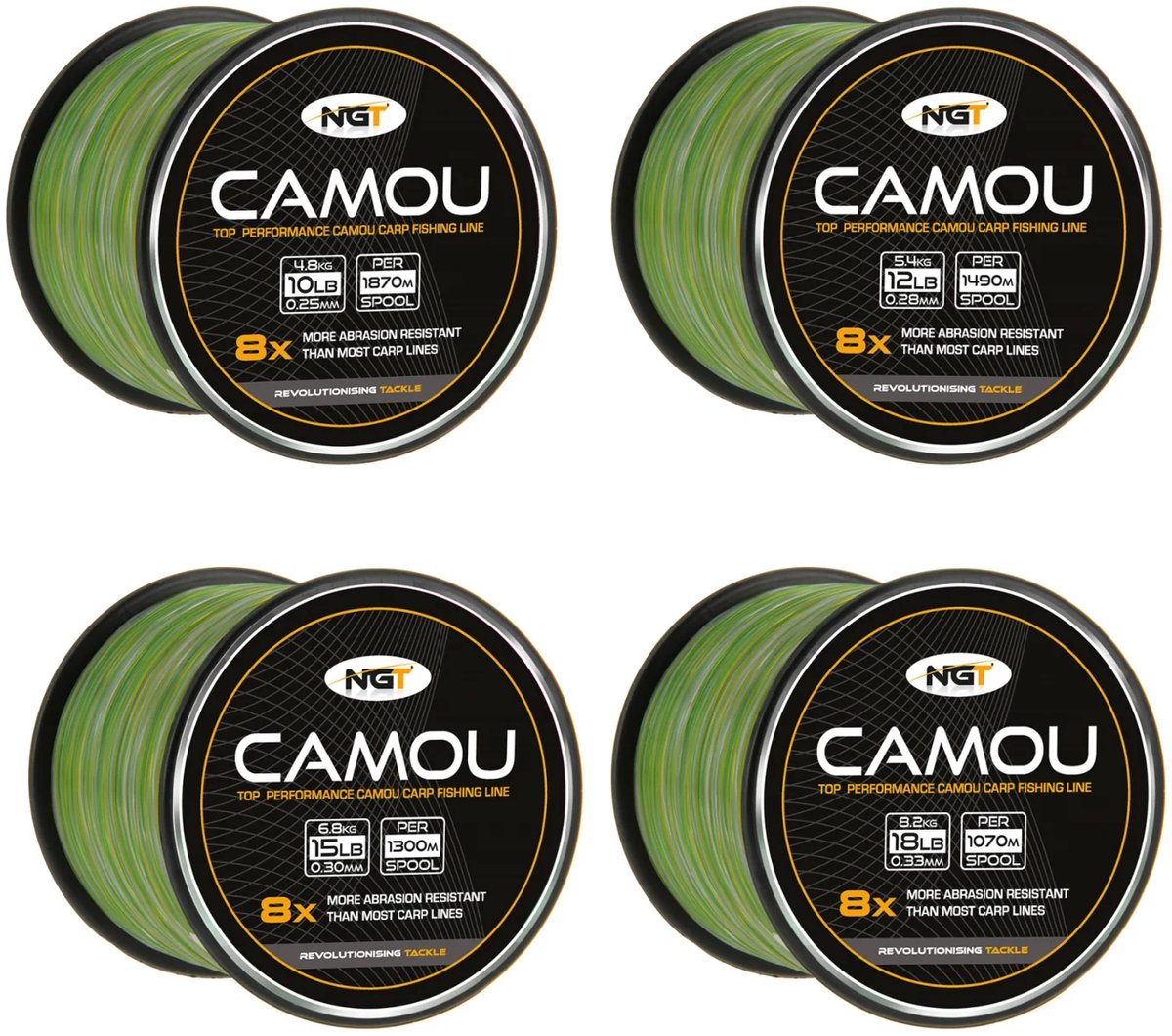 NGT Spool of Camo Line 0,28mm 12lb (1490m) - Nylon Vislijn