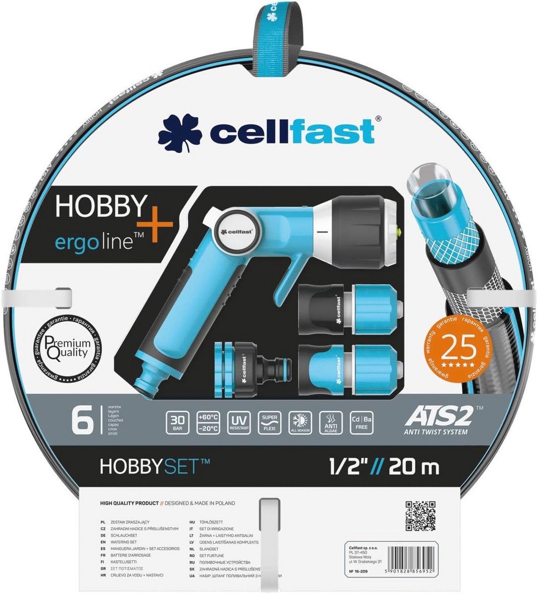 Hogedruk Tuinslang Set 20m 1/2" - 6-laags, UV-bestendig en Anti-twist Design