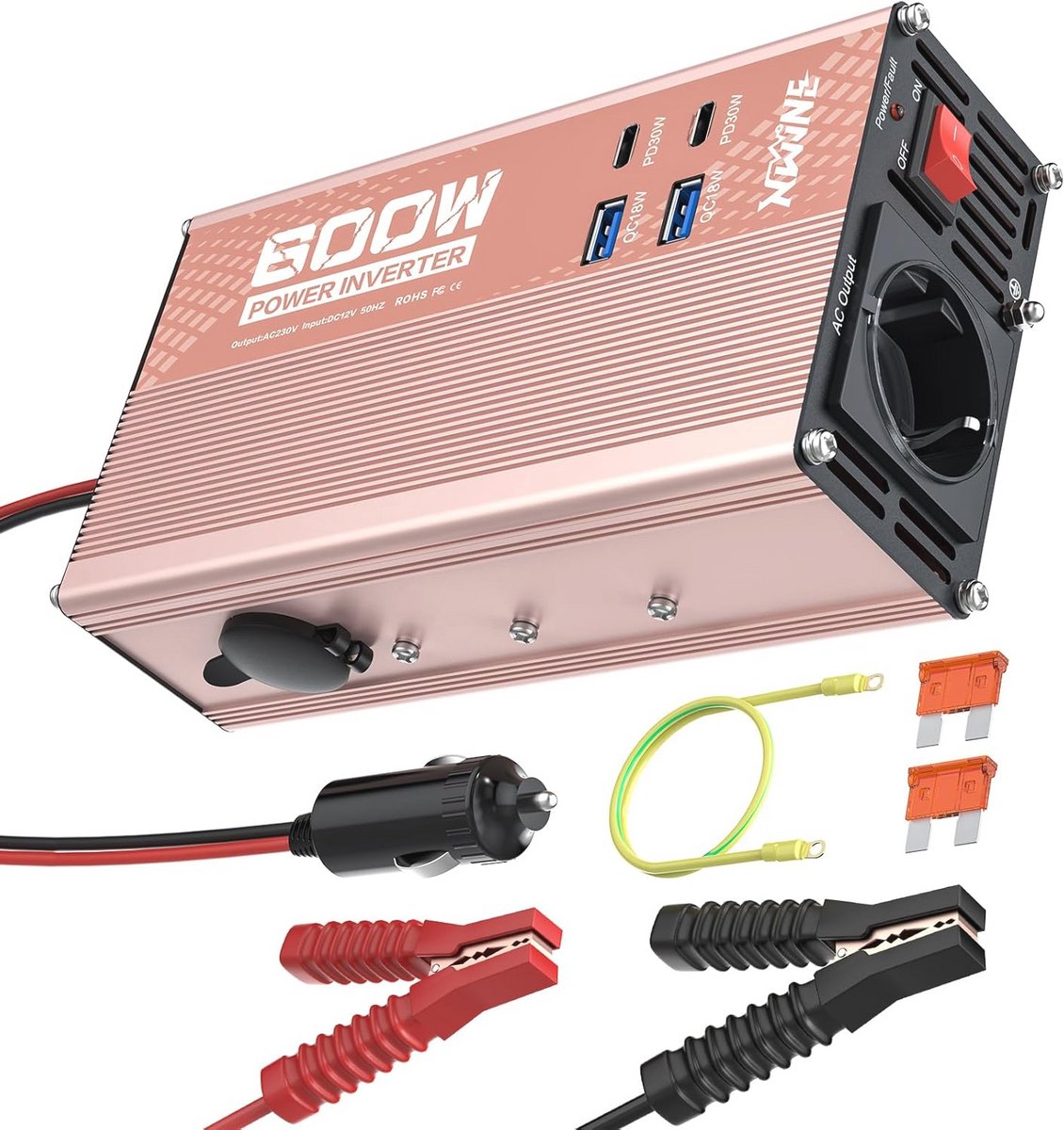 600W Spanning Inverter voor 12V naar 230V - Gemodificeerde Sinusgolf