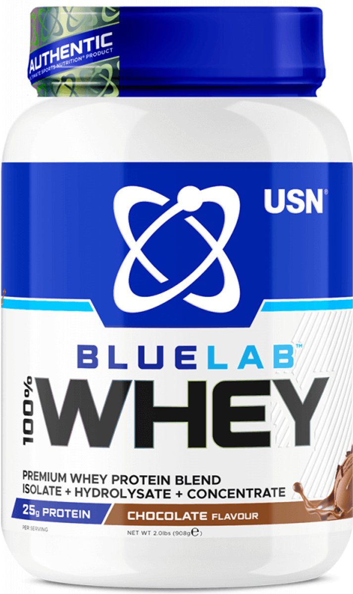 USN Blue Lab Whey (908g) Chocolate - Eiwitten - Wei-eiwit Mix