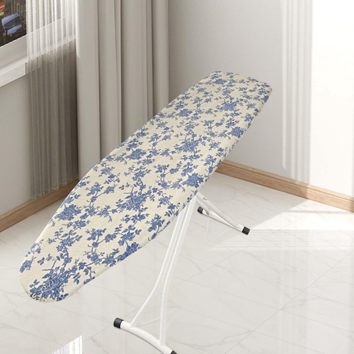 Strijkplankhoes 140x50 cm voor strijkplank Duurzame elegante strijkmat met bloemenprint, bestand tegen aanbranden en vlekken Strijkplankhoes, stijl B