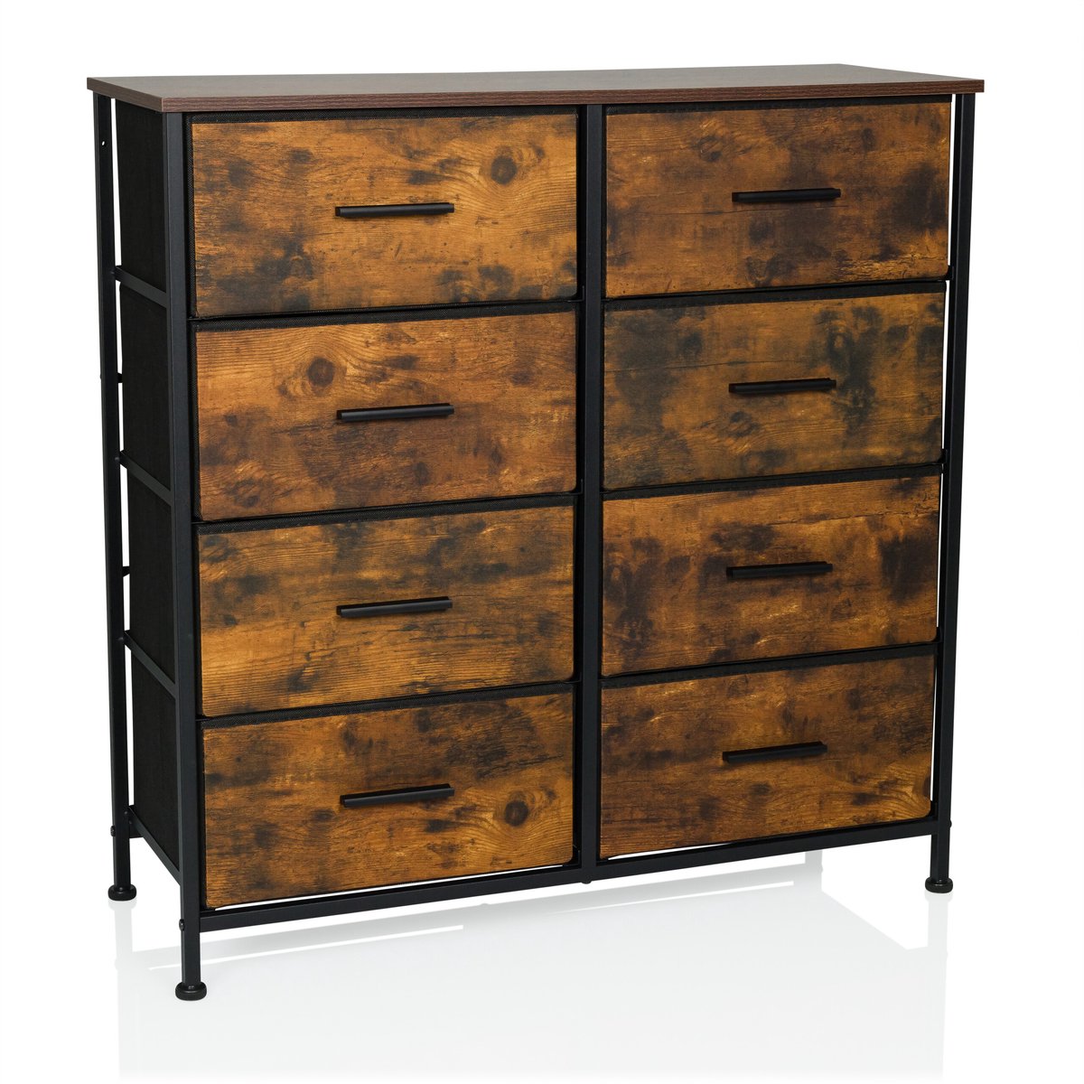 hjh LIVING Ladekast RAGALA LIGHT 80x30x81cm 8 lades gerookte eik hjh LIVING