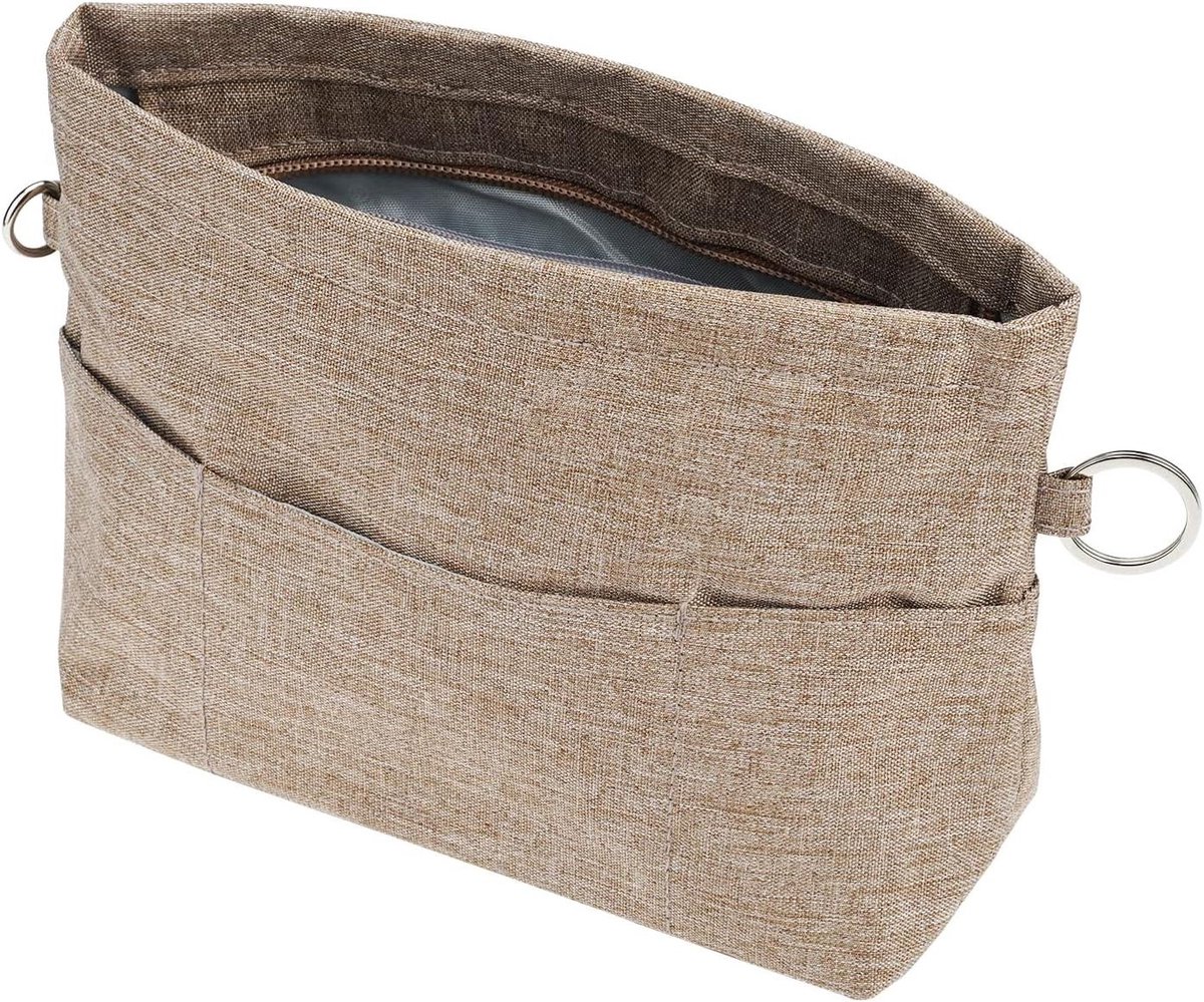 Allecta - Handtas Binnenvakken Tasorganizer Sleutelhanger Beige - 18 x 7,5 x 14,5 cm