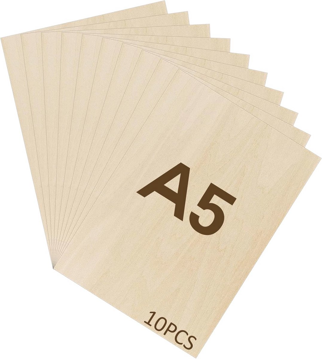 Multiplexplaten A5 - 10x Houten Platen 2mm voor Knutselen en Doe-Het-Zelf Projecten