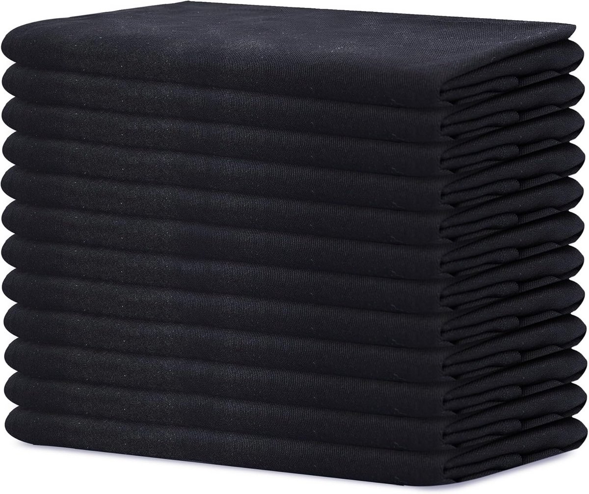 Set van 12 Zwarte Linnen Tafelservetten Extra Groot 50x50cm Duurzaam Katoen