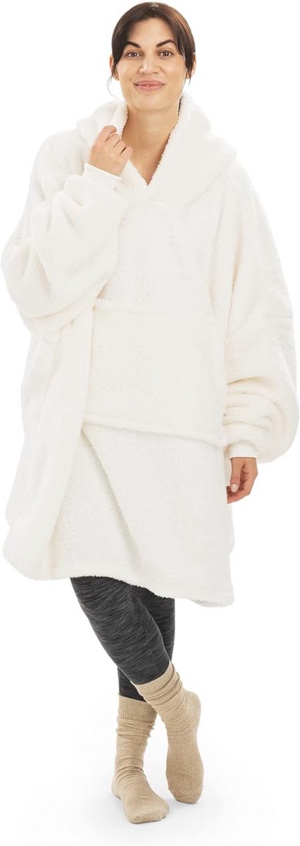 Unisex Fleece Hoodie Deken - Zachte en Warme Oversized Cuddle Hoodie XL in Zwart