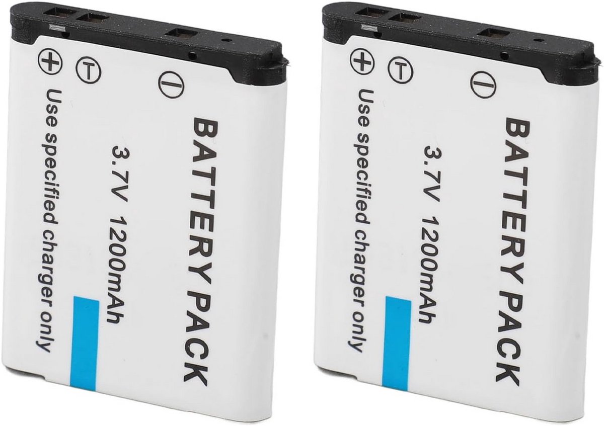 Oplaadbare Camera Accu set (2-Pack) 1200mAh 3,7V Li-ion Vervanging + Poetsdoekje