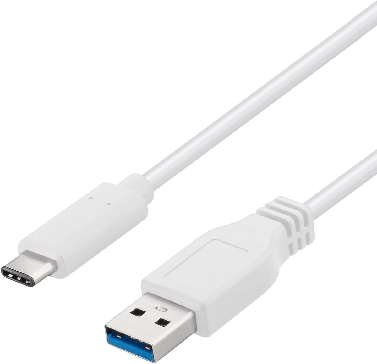 USB 3.2 Gen 1 Aansluitkabel met SuperSpeed tot 5 Gbit/s - Laadkabel tot 2 A, 40 W Vermogen, USB type A naar USB type C, Wit, 2 m