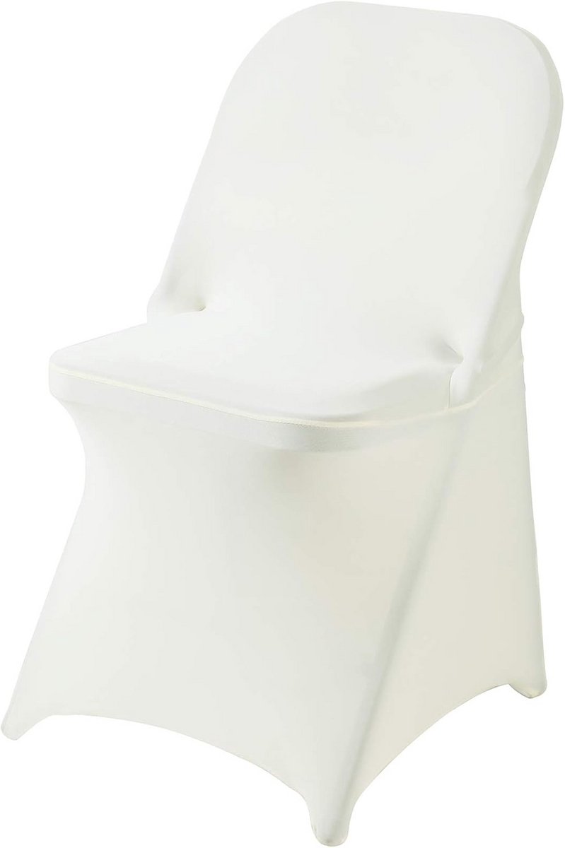 20 stuks ivoorkleurige spandex klapstoelhoezen - rekbare wasbare stof voor bruiloften, feesten en speciale evenementen