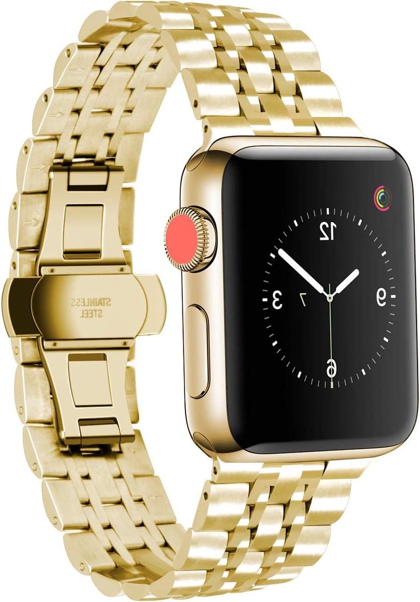 Allecta - Roestvrij stalen vervangende band compatibel met Apple Watch 38mm 40mm 42mm 44mm Series 6 5 4 3 2 1 SE - Sportarmband voor mannen en vrouwen met Quick Release - Zilver
