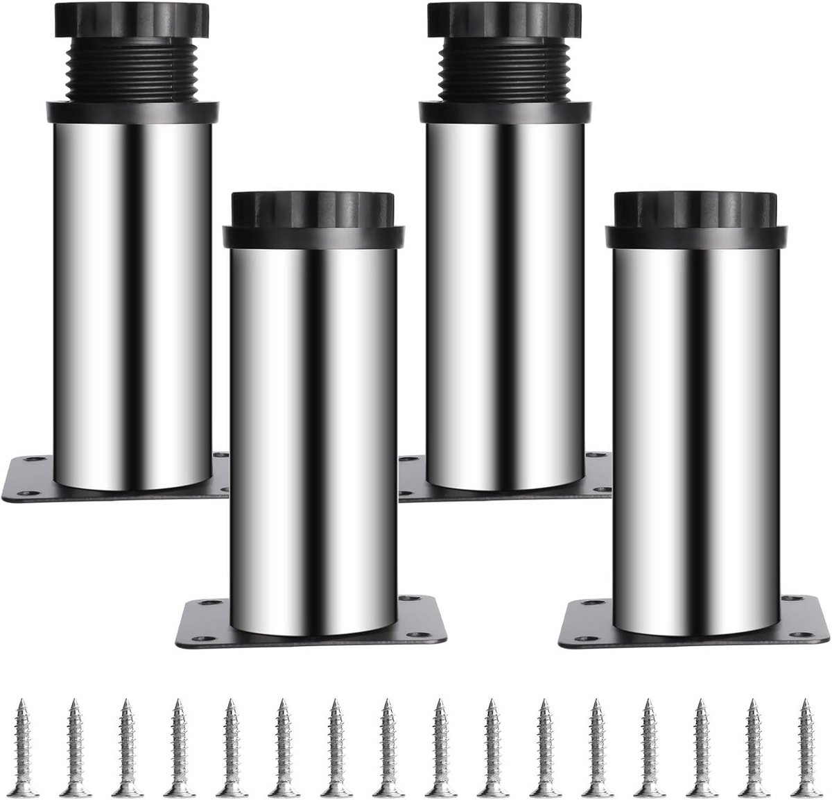 Verstelbare Meubelpoten 10 cm - Set van 4 - Voor Tafel, Kast, Bank en Stoelen