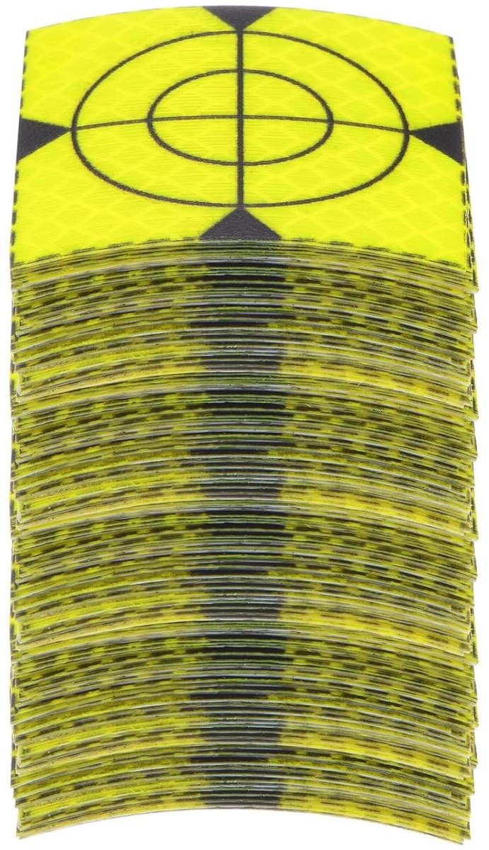 Allecta - Reflecterende zelfklevende plakband, 100 stuks, groen, voor totale stations, 50 x 50 mm